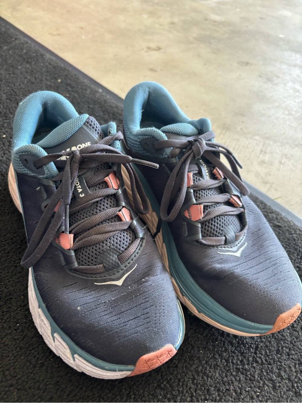 Hoka One One Women's Navy, Teal & Coral Running Sneakers